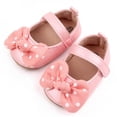 thumbnail image 2 of Baby First Walkers Toddler Kids Baby Girls PU Princess Bow Loving Heart Shoes Bowknot Lace Up Glitter Crib Sole Sneaker, 2 of 5
