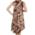 thumbnail image 2 of Sakkas Butterfly Tie Dye Tank Sheath Caftan Mid Length Dress - Chocolate / Cream - One Size, 2 of 4