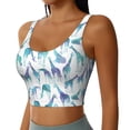 thumbnail image 2 of Vsdgher Cool Giraffe Print Women Sleeveless Athletic Tank Top Built-in Bra Camisole Sports Vest for Yoga Running Fitness Exercise with Removable Pads, 2 of 8
