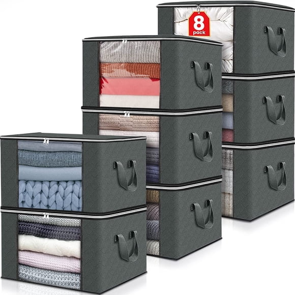 KAMYSEN 8 Piezas 652 l organizador de ropa Bolsas organizadoras para Ropa suéter Bolsa de Almacenamiento de Ropa de Gran,Capacidad,Transparente y Visible Contenedores de Almacenamiento de R