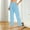 Light Blue, variant on Odbmxy Long Womens Yoga Pants Plus Size Straight-Leg Pants Women Pockets Elastic Waist Solid Color Running Blue Loose Pants,XL