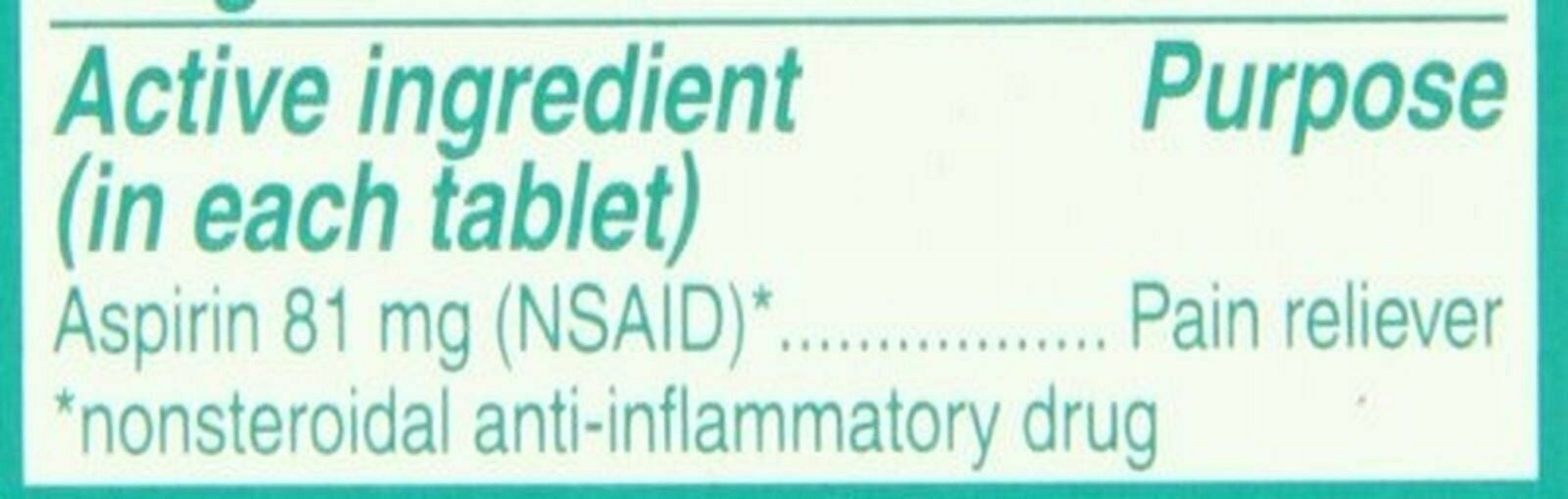 Bayer Low Dose Aspirin Regimen Pain Reliever Cherry Flavor 36 ct, 5-Pack