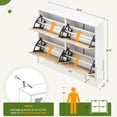 thumbnail image 2 of Shoe Cabinet with 4 Flaps, Rattan Shoe Rack with 3 Adjustable Shelves, Shoe Chest for Hallway, Entryway, 2 of 5