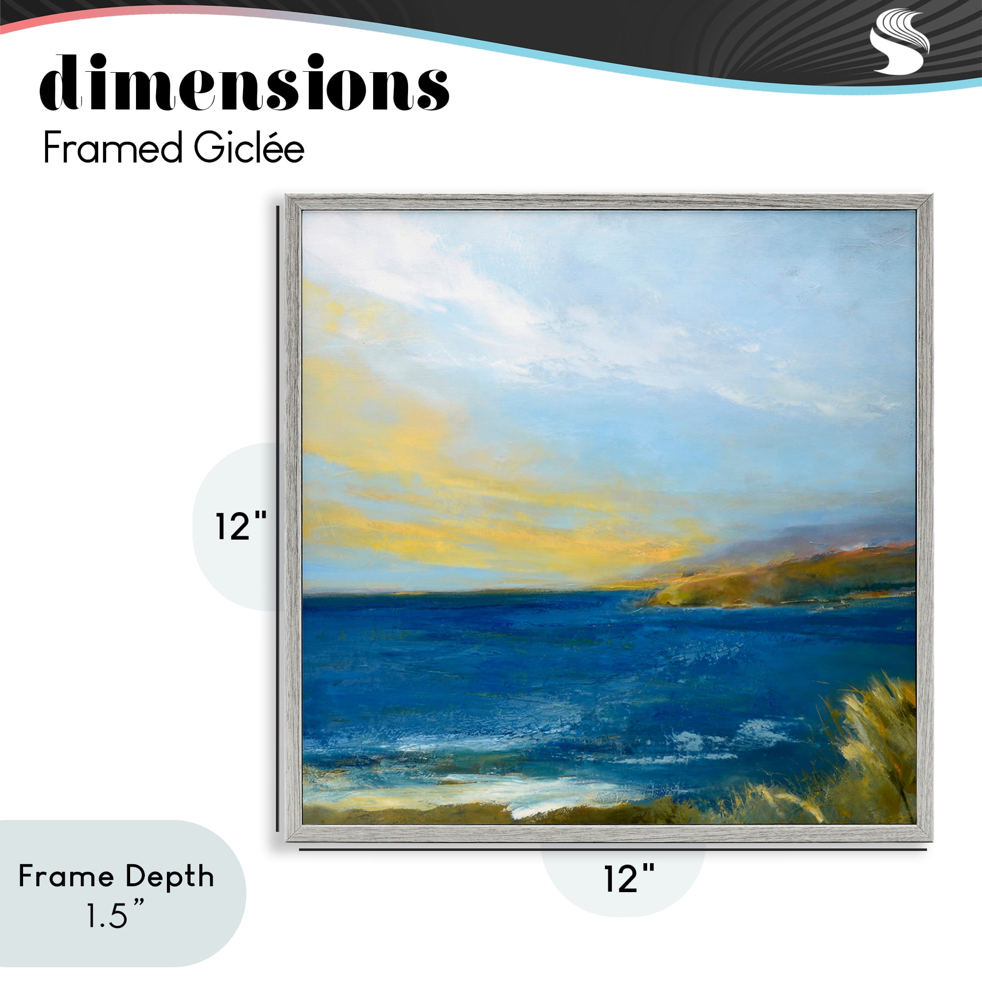 Stupell Industries Vibrant Ocean Light at Dusk Gray Framed Giclee Art, design by Patrick Dennis