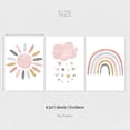 thumbnail image 3 of Set of 3 Cute Sun Cloud Rainbow Pink Wall Art Canvas Prints, Bohemian Cloud Heart Rain Poster Prints, Modern Playroom Wall Decor, Spring Decor, Ideal Gift for Living Room, Bedroom, Classroom, Home O, 3 of 4