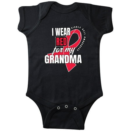 

Inktastic Sickle Cell Awareness I Wear Red For My Grandma Gift Baby Boy or Baby Girl Bodysuit