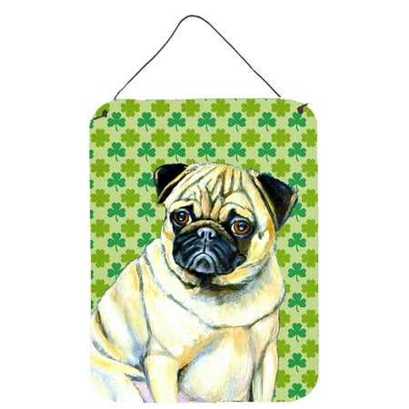 Carolines Treasures LH9207DS1216 Pug St. Patricks Day Shamrock Portrait Wall or Door Hanging Prints 12WX16H multicolor