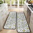 thumbnail image 4 of Kitchen Rugs Sets Of 2,White Daisy Flower Yellow Centers Pattern Anti Fatigue Kitchen Mat Rugs Non Slip Washable,Decorative Kitchen Floor Mats for Kitchen,Sink,Laundry,17"x47"+17"x47", 4 of 5