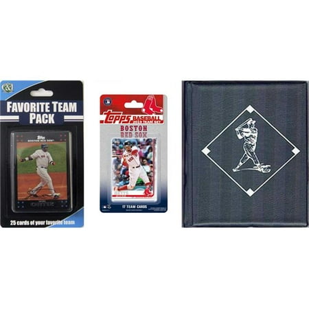 C&I Collectables 2019REDSOXTSC MLB Boston Red Sox Licensed 2019 Topps Team Set & Favorite Player Trading Cards Plus Storage