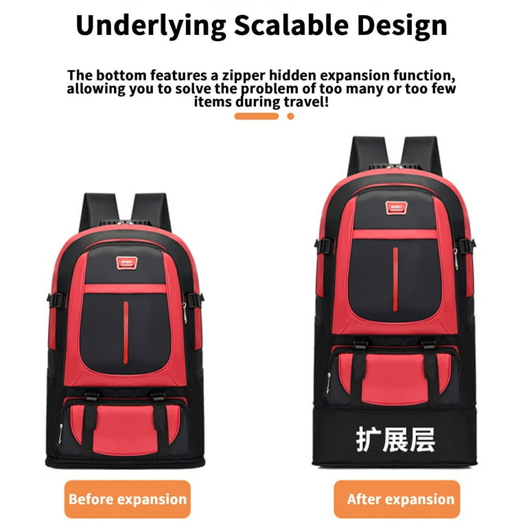 Yyeselk [Expandable] Large-capacity Backpack, 56-75L Expandable  Mountaineering Bag, Outdoor Camping Bag, Outdoor Mountaineering Bag 
