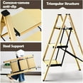 thumbnail image 2 of 3 Step Ladder,Aluminum Lightweight Folding 3 Step Stool with Anti-Slip Wide Pedal,330lbs Capacity Step Ladder for Household,Kitchen,Office - Gold, 2 of 8