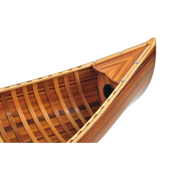 Old-Modern Handicrafts Wooden Canoe with Ribs, Matte Finish, 6 Ft. Large