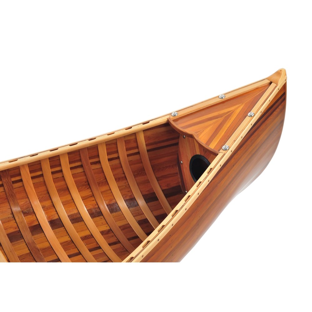 Wooden Canoe With Ribs Matte Finish 6'L
