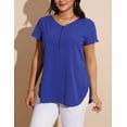 thumbnail image 6 of a.Jesdani Women’s Plus Size V-Neck Blouse Casual Flowy Flutter Sleeve Tops with Button for Curvy Women M-4X, 6 of 8