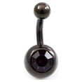 thumbnail image 4 of Mini Navel Ring with Cubic Zirconia 14g Anodized Titanium, 4 of 6
