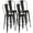 Black, variant on HOMCOM 30" Metal Bar Stools, Set of 4 Stacking Stools, Bar Height Kitchen Stools, Metal Chair with Removable Back for Kitchen Island, Pub, Bistro Café, Black