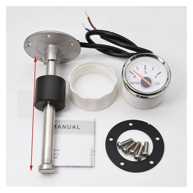 52mm Water Level Gauge With Water Level Sensor 0-190ohm Water Tank Level Meter Sender Unit Sensor For Car Boat ,Easy to Install