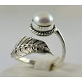 thumbnail image 2 of Navya Craft Freshwater Pearl 925 Sterling Silver Handmade Statement Leaf Designed Women Ring, Pearl Jewelry Size 10.0, 2 of 4
