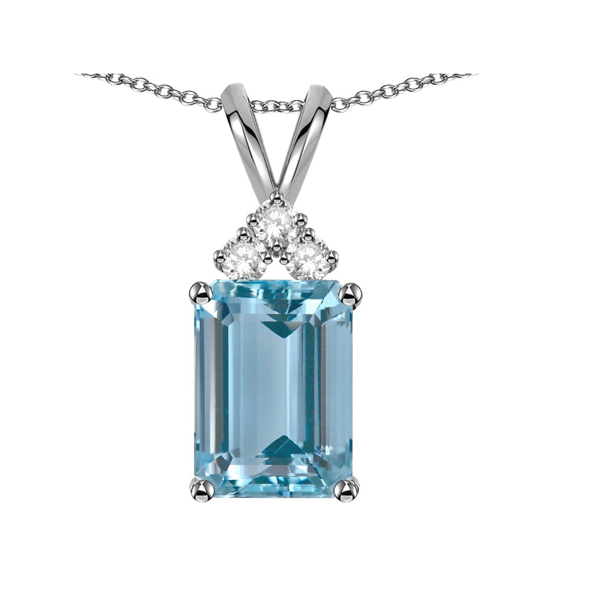 Star K � Emerald Cut 10x8 mm Genuine Sky Blue Topaz Pendant Necklace