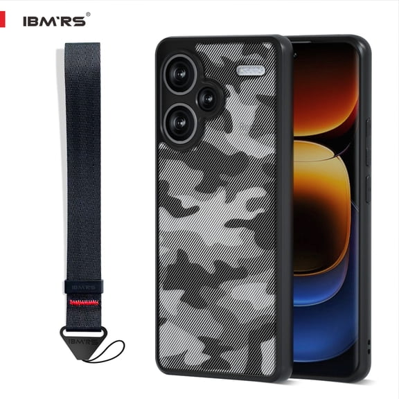 IBMRS [Anti-Scratch Dual Coating] For Redmi Note 13 Pro Plus 5G Case, Shockproof Translucent Phone Cover (Camo Black)