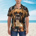 thumbnail image 4 of Boxer Dog Hawaiian Shirts For Men, Summer Short-Sleeve Relaxed-Fit Button-Down Shirts 3x-Large, 4 of 9