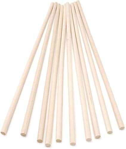 Pinehurst Crafts 1/2 Inch x 12 Inch Unfinished Wooden Dowel Rods Pack of 50 