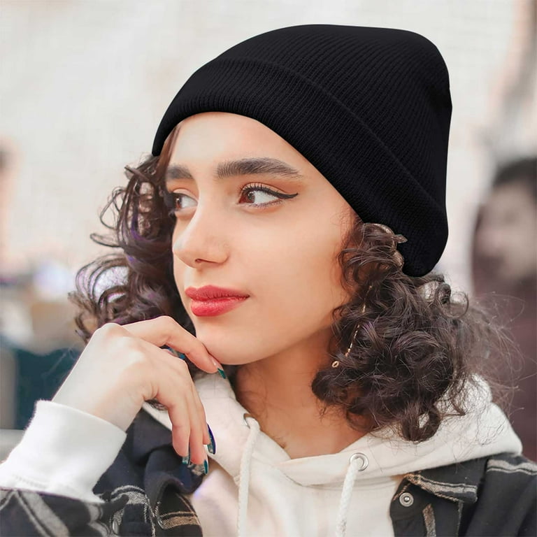 Tittly Winter Hats Beanie Unisex Beanie Winter Knitted Cuffed Soft