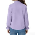 thumbnail image 6 of Dlentnea Girls Tops Elegant Ruffle Long Sleeve Blouses Kids Button down Uniform Schools Dress Shirt Tops, 6 of 6