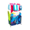 thumbnail image 2 of Essentially Yours Pool Equipment Holder with Towel Drying Bars, Mesh Rolling Double Decker Multi Use Storage Organizer Bin, Extra Large with Towel Hanger, (34.5" W x 25" L x 62.6" H), Blue / White Sty, 2 of 9