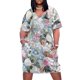 thumbnail image 1 of Vestido largo con bolsillo, flores tropicales vintage, hortensias, lirios, camelia y polillas exóticas en verde azulado sepia., 1 of 6