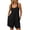 Black, variant on Women Sleeveless Strap Jumpsuit Backless Loose Waist Summer Street Style Straight Leg Three Quarter Pants
