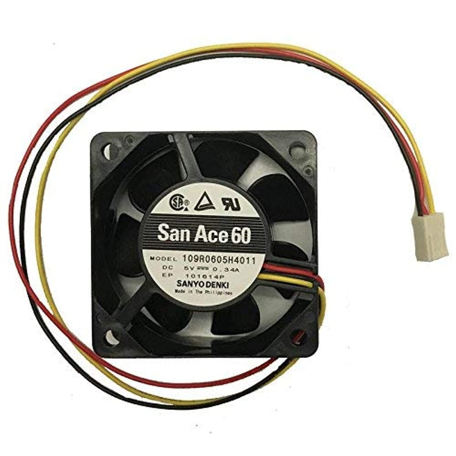 Sanyo Denki San Ace 60 60x60x25mm 5V DC 3Pin Fan Model, 109R0605H4011 ...