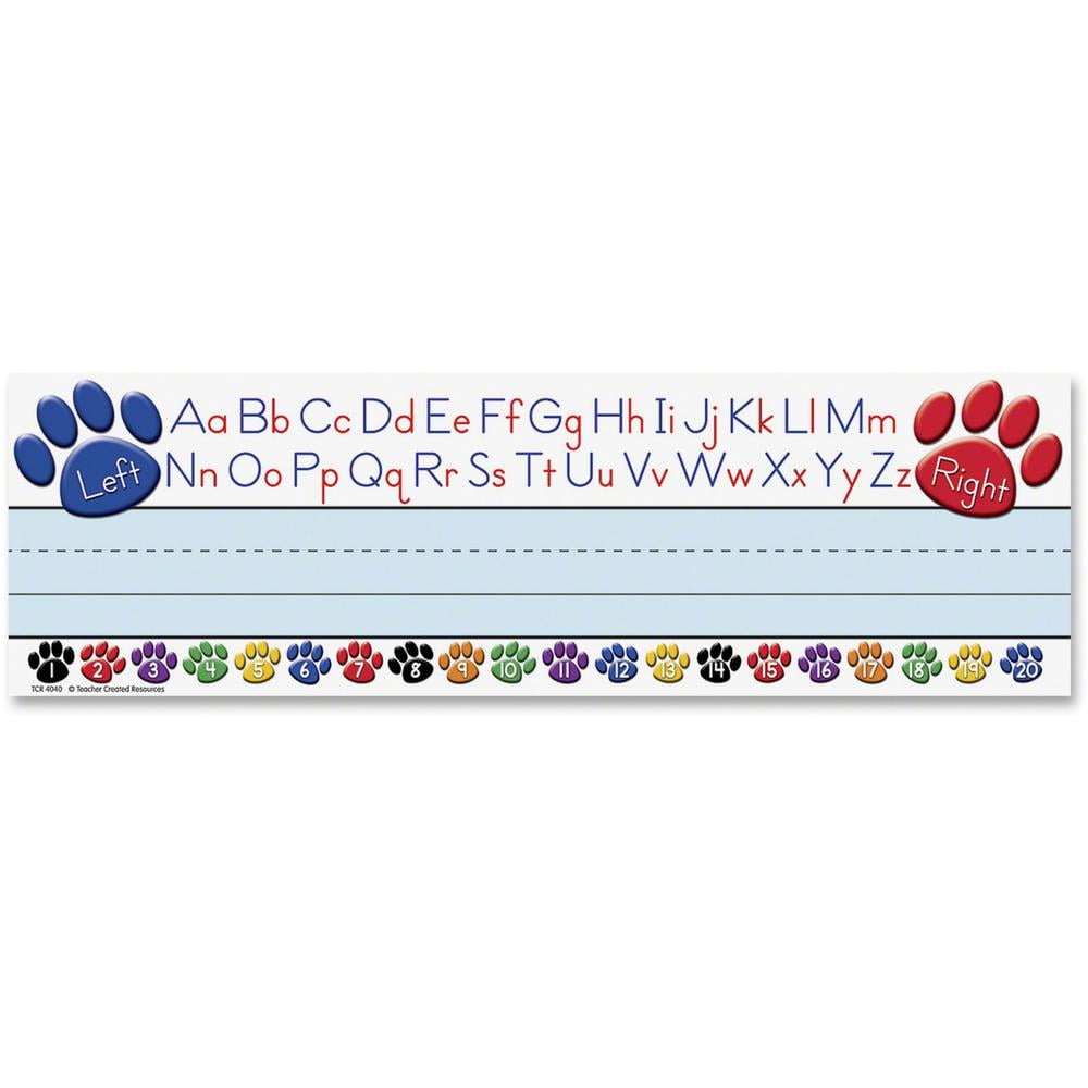 Teacher Created Resources Paw Alphabet Name Plates Acid Free 3 50 Height X 11 50 Width 1 Pack Walmart Com Walmart Com