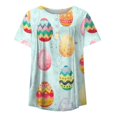 thumbnail image 4 of Cathalem Women Oversized T-Shirt Stretchy Bodycon Basic Tee Tops,Light Blue XL, 4 of 4