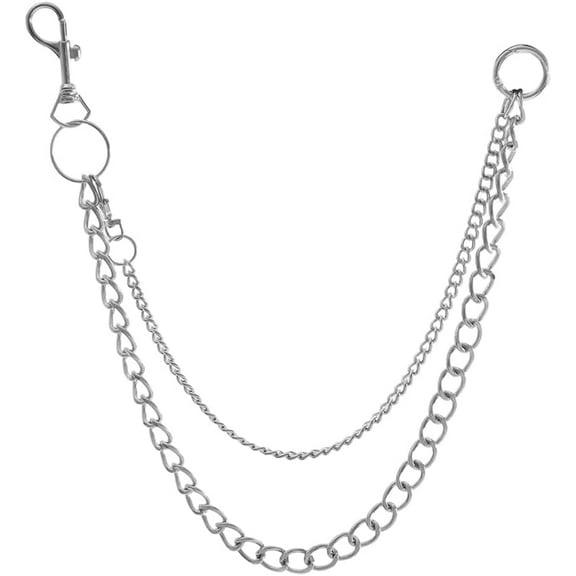 Alloy Adjustable Double Layer Pants Chains Belts Trousers Chain Platinum 410mm grey