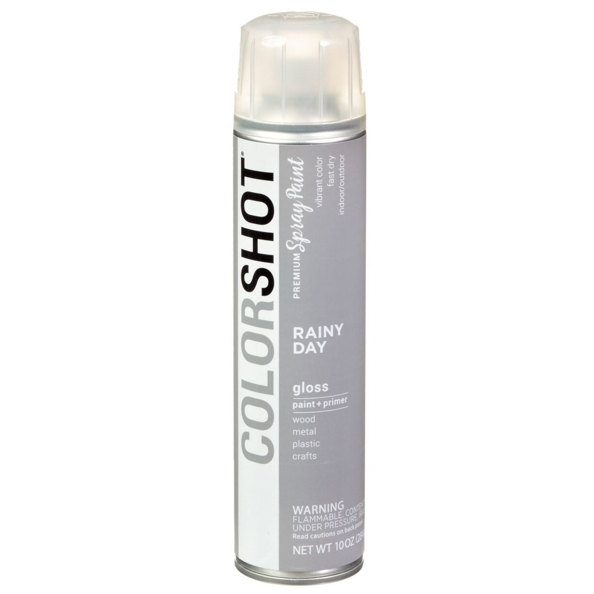 COLORSHOT Premium Multi-Surface Glosss Rainy Day Spray Paint - 10 oz - Gray