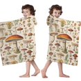 thumbnail image 4 of Colorful Mushroom Botanical Beige Pattern Hooded Bath Towel，50"x30" for Ages 3 To 12 Kids, Quick Dry Lightweight Soft Microfiber Hood Beach Towel Cover Up for Kids, 4 of 7