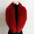 thumbnail image 2 of ZQUUVOU Women's Faux Fur Collar Scarf Neck Warmer Wrap Large Scarf Shawl Elegant Fashion for Winter Coat Decor Burgundy, 2 of 5