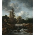 thumbnail image 2 of Jacob van Ruisdael 20x22 Gold Ornate Framed and Double Matted Museum Art Print Titled - Landscape with Waterfall (Between Circa 1660 and Circa 1670), 2 of 4