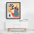 thumbnail image 3 of Celebrated - India Digital Art Modern Art Abstract Geometric Floral Botanical Minimalist Black Framed Wall Art Print 11 x 14 inches, 3 of 4