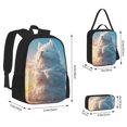 thumbnail image 2 of Pofeuu Cute Cloud Cat Print Backpack Travel Backpacks With Lunch Bag Pencil Bag Set 3 pcs Set Cartoon Backpack, 2 of 7