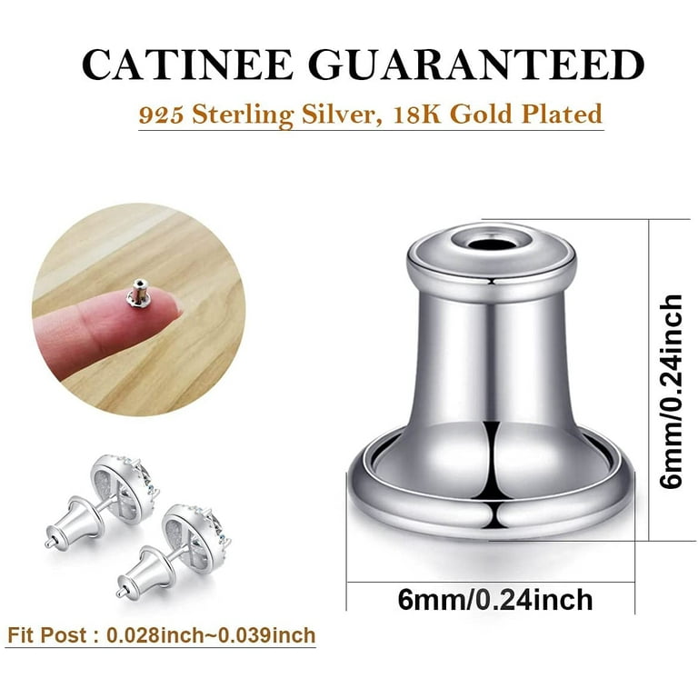 Southwit 2 Pairs Screw on Earring Backs,925 Sterling Silver Earring Backs  for Studs Secure,Hypoallergenic Earring Backs Can Be Safely Locking Earring  Backs for Studs 