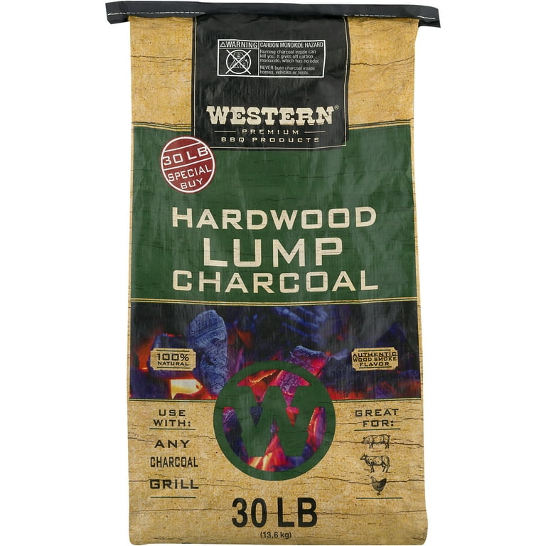 Western Premium BBQ 30LB Hardwood Lump Charcoal Walmart