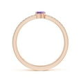 thumbnail image 2 of ANGARA Natural 0.13 Ct. Amethyst with Diamond Classic Stackable Ring in 14K Rose Gold for Women (Ring Size: 11.5), 2 of 9