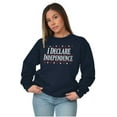 thumbnail image 3 of American Freedom Declare Independence Unisex Plus Fleece Graphic Sweatshirt Brisco Brands 3X, 3 of 6