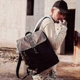 thumbnail image 4 of Multifunctional Backpack Black Pu Leather Recreation Bag With Straps And Metal Hooks 2 Different Sizes, 4 of 4