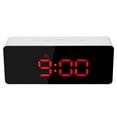 thumbnail image 4 of Digital LED Mirror Clock USB & Battery Operated 12H/24H °C/°F Display Alarm Clock with Snooze Function Adjustable LED Luminance--Red, 4 of 7