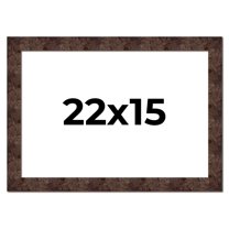 22x15 Frame Brown Burl Real Wood Picture Frame Width 1.625 Inches | Interior Frame Depth 0.5 Inches