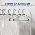 thumbnail image 3 of 20 Pcs. Plastic Hangers - Non-Slip, Sturdy, and Heavy Duty Coat Set with 360° Swivel Hook for Clothes (Grey), 3 of 4