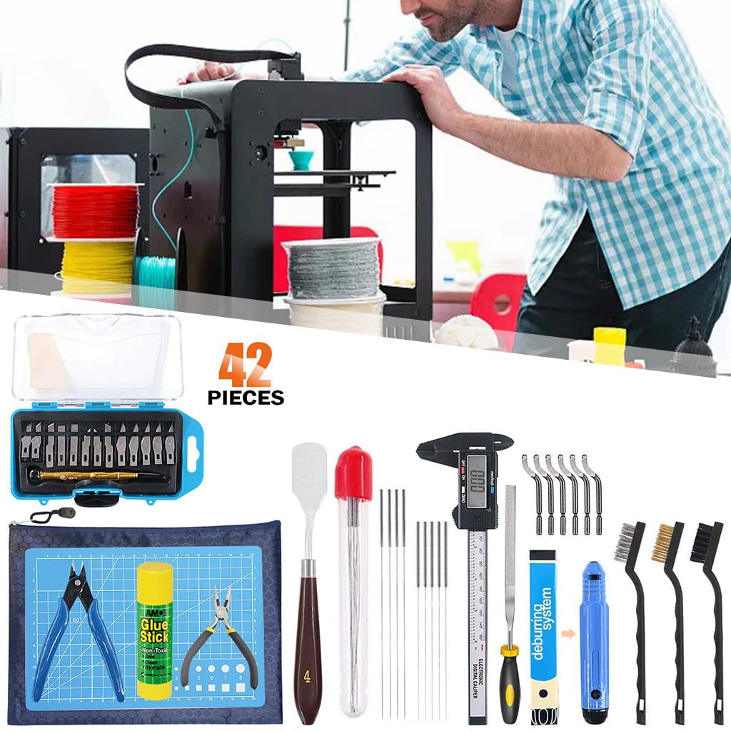 42 Pieces Deburring Tool Kit Art Knife Set 3D Printer Tools with Storage Bag for Model Making Hobbyists